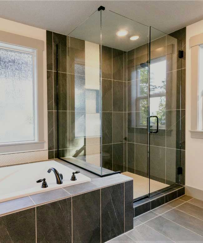 Master bathroom in a home built by Rosetown Builders 